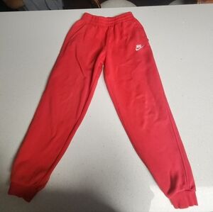 Nike Kid  Red Joggers Size Large